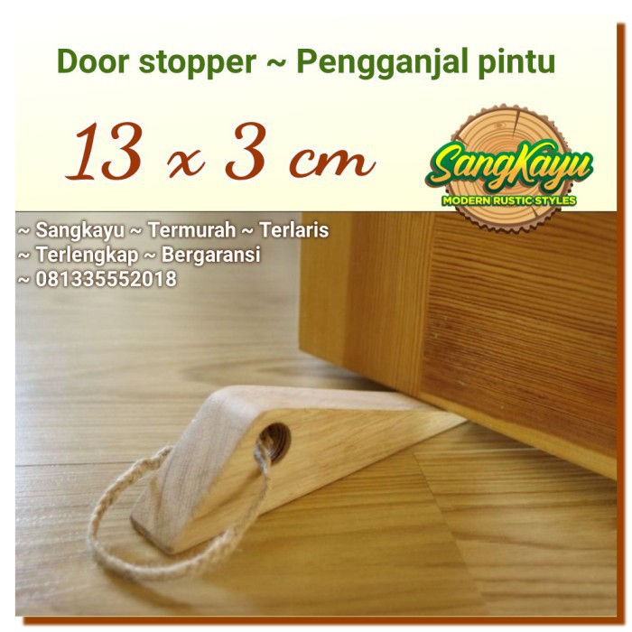 Door stopper solid kayu pengganjal pintu ganjalan pintu penahan pintu