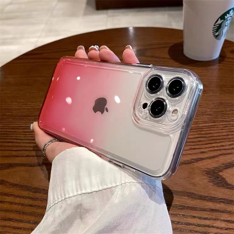 Clear and simple gradient case iphone 13 pro max 12 pro max 11 pro max Xs max XR 7/8/se2020 7plus8plus closed shockproof silicone soft case