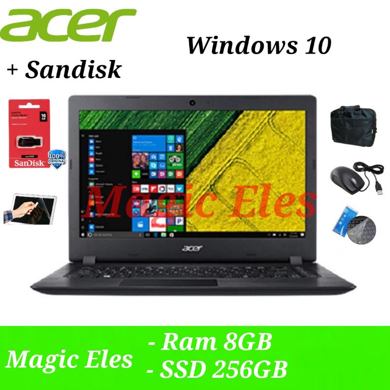 Laptop Acer A314 - 32 intel Celeron N4120 Ram 8GB SSD 256GB Windows 10
