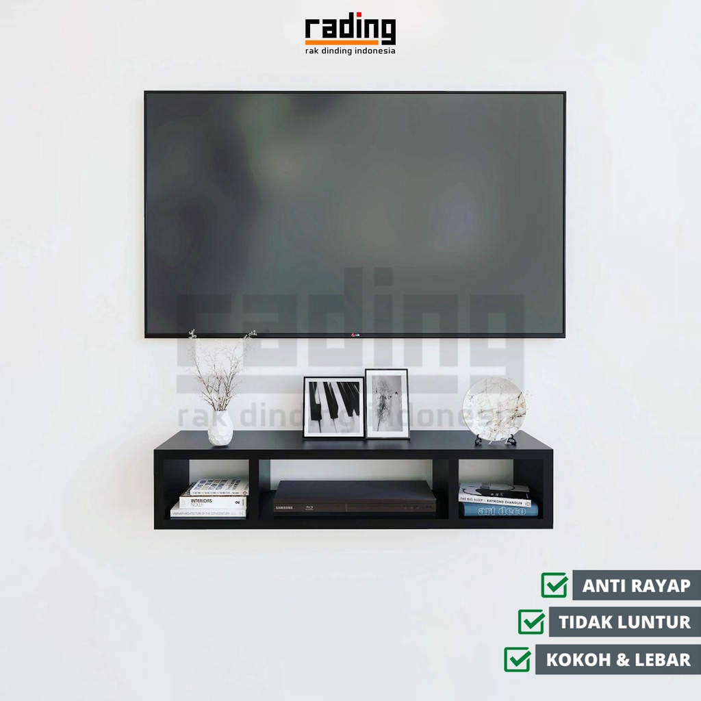 Rak TV Buffet Minimalis Modern Tempel Meja Gantung Dekorasi Dinding Ambalan Kotak Kayu Laci Serbagun