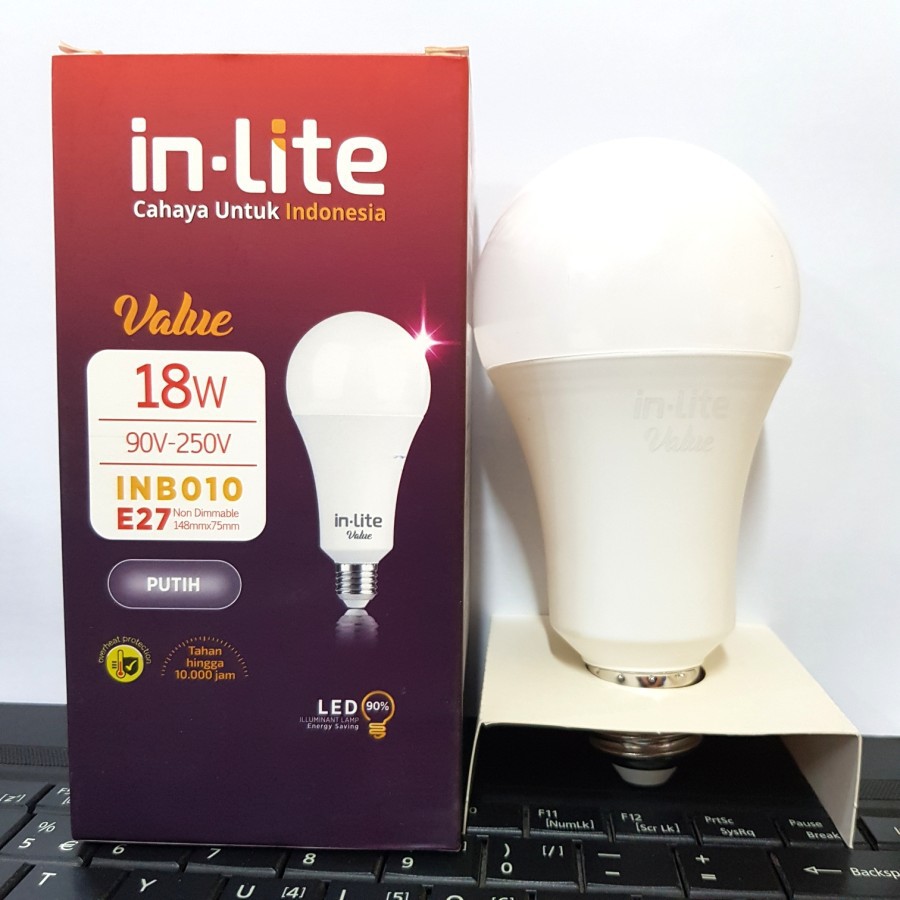 [PROMO] Lampu Led In-Lite Value 18Watt INB010 Nyala PUTIH