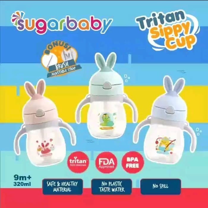 Botol Sugar Baby SugarBaby Tritan Sippy Star, Rabbit, 2in1, Kid Bottle BOTOL MINUM ANAK MURAH