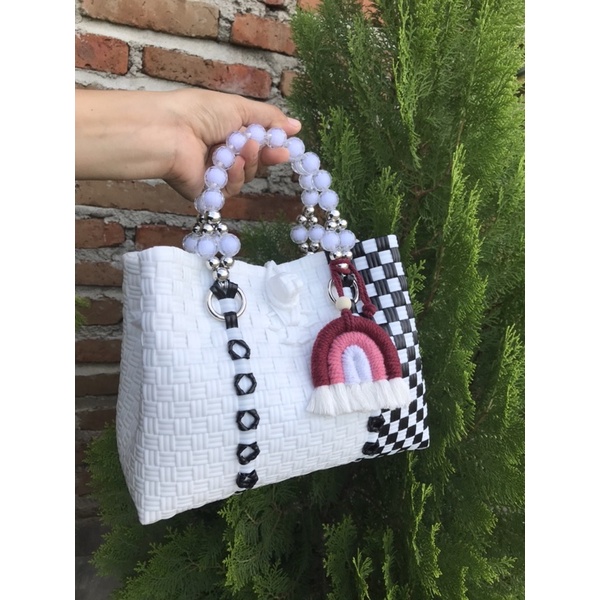 Tas Anyaman Pesta Jali Premium Handle Mutiara