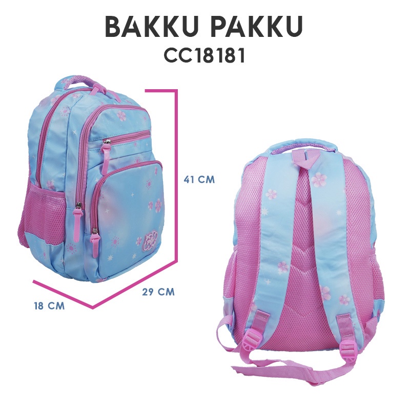 [KLIKTAS] Tas Ransel Sekolah SD Perempuan Besar Hello Girl 18181 Backpack Cewek Motif Rainbow