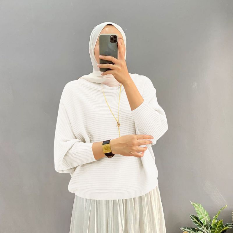 RAJUT BATWING / BLOUSE OVERSIZE ATASAN WANITA