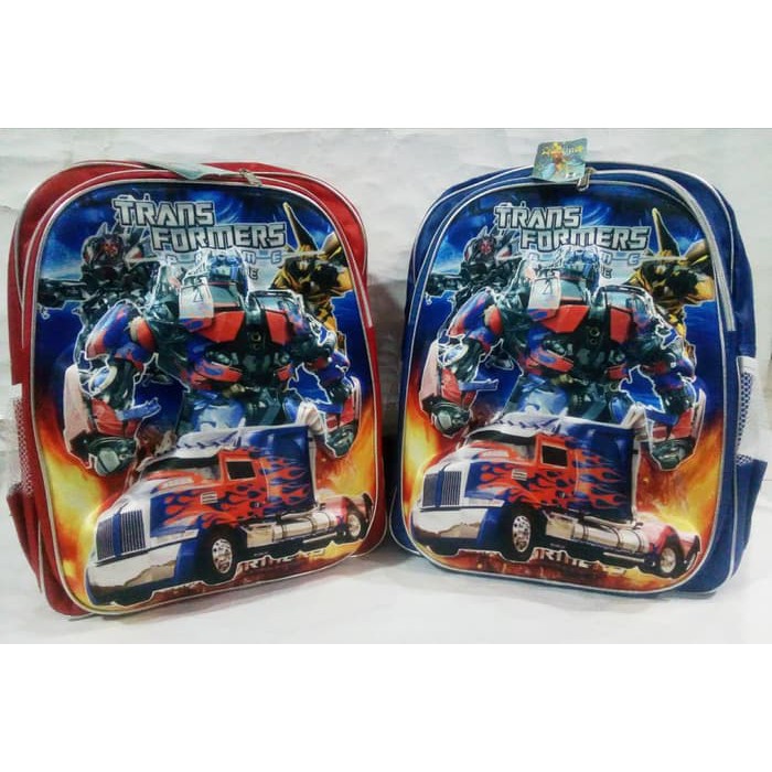Tas sekolah ransel 3D anak laki robot Transformers Optimus Prime bagus - Biru [SALE]off40%