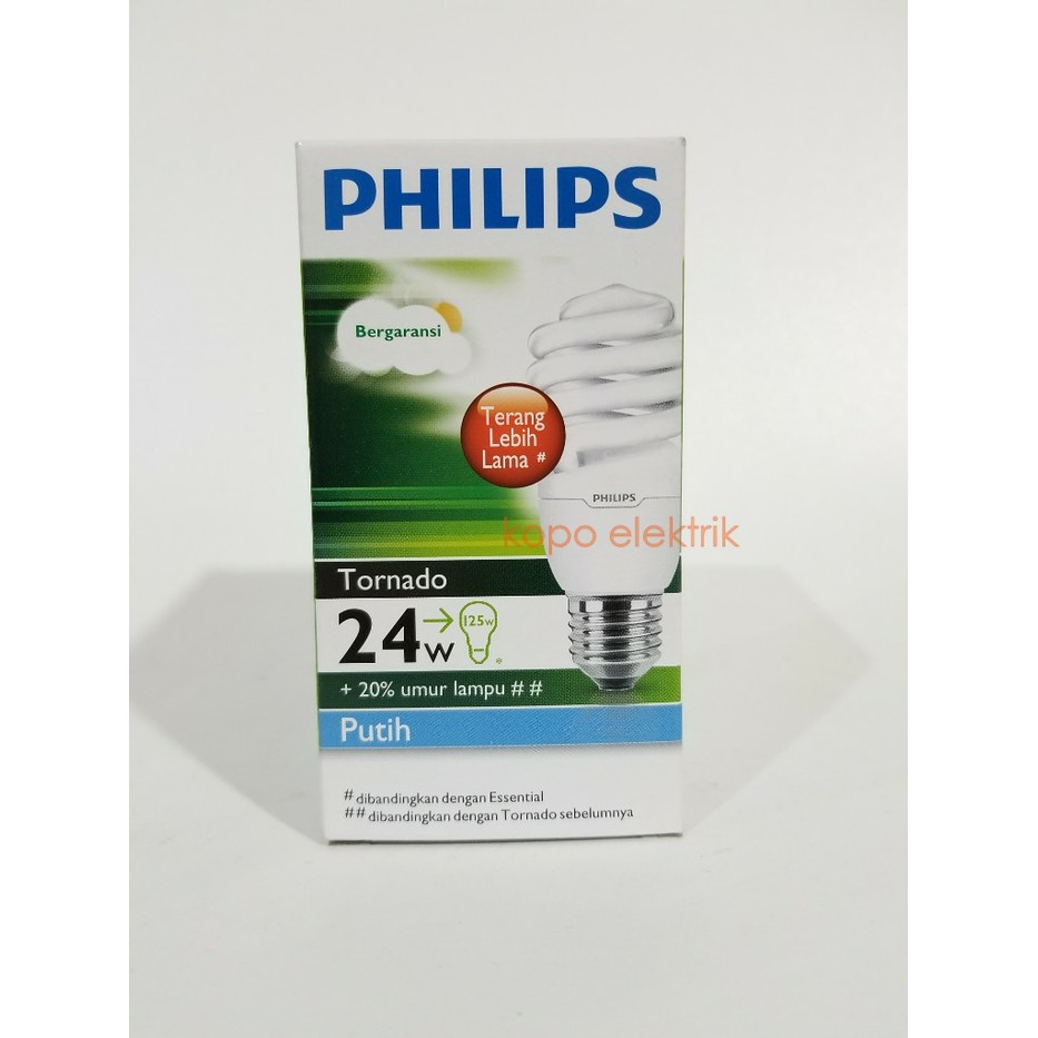 Philips Lampu Tornado Spiral Ulir 24 Watt 24W 24 W 24Watt Putih