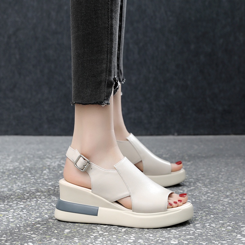 Favorite &quot;FREE BOX&quot; Sepatu Wanita Sandal Wedges Slip On Kasual Fashion Import Premium Quality 9019