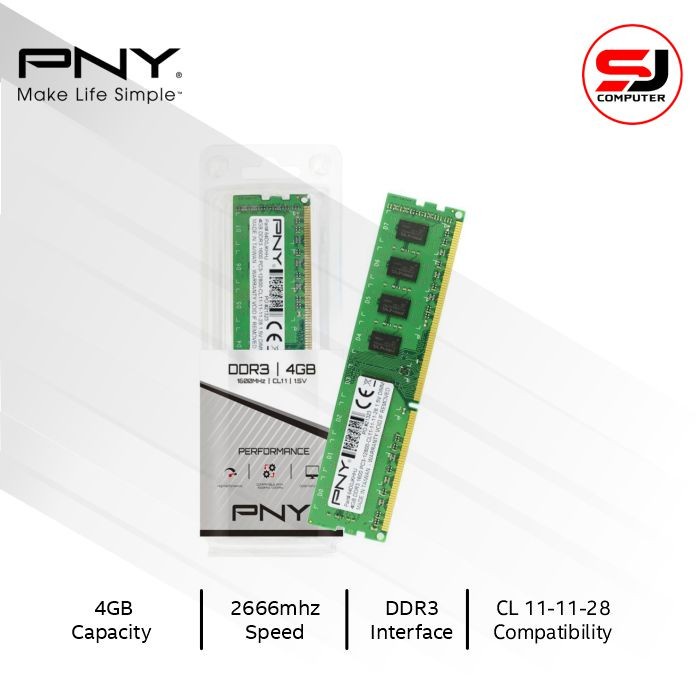 PNY LONGDIMM 4GB DDR3 1600 Mhz PC 12800