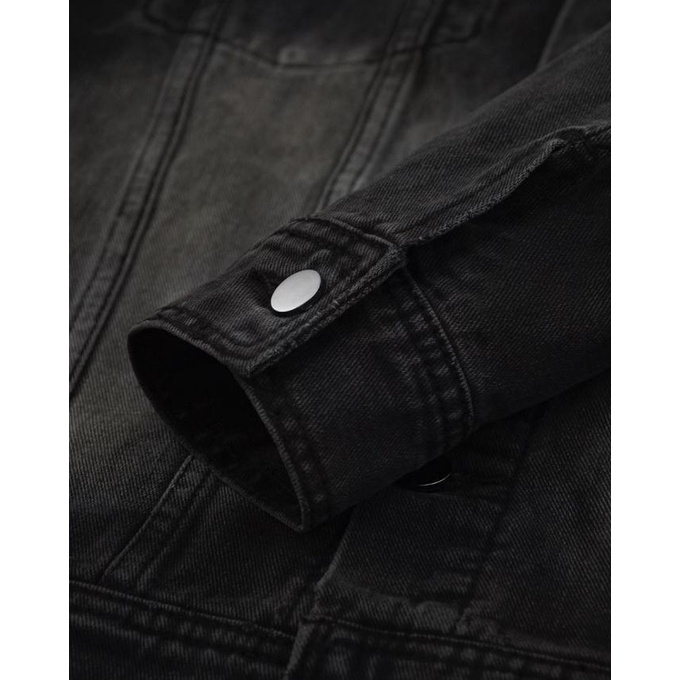 [Original] Rucas Jade Black Biker Denim Jacket Serba Murah