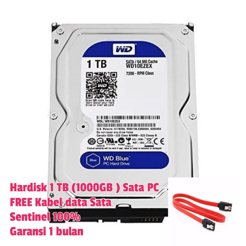 Hardisk 1tb pc sata / CCTV  3.5 inch hdd internal GRATIS KABEL DATA SATA