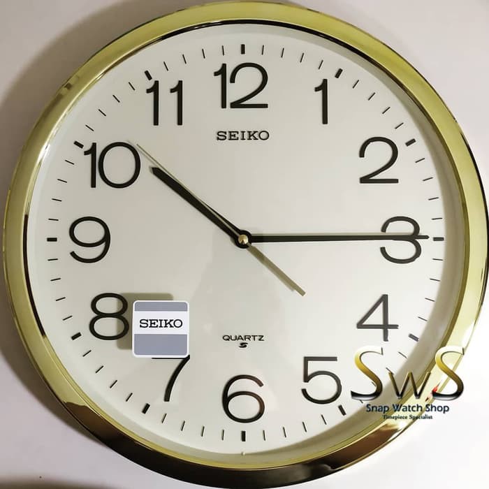 Jam Dinding SEIKO QXA020A Chrome Gold Original 36 cm