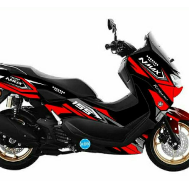 Jual STIKER MOTOR MODIFIKASI decal nmax sticker variasi Lis merah kode