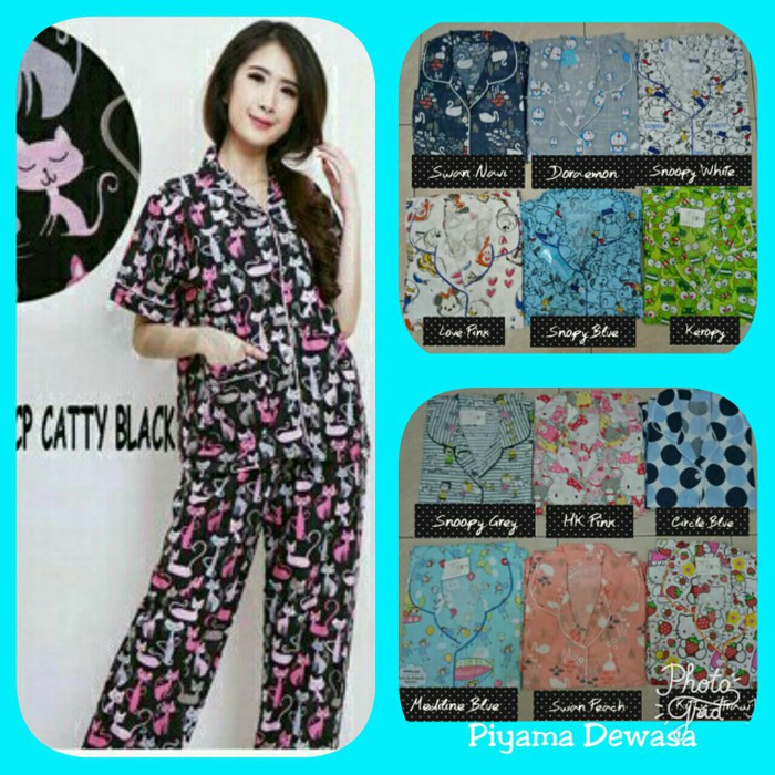 Piyama dewasa katun eropa/baju tidur dewasa