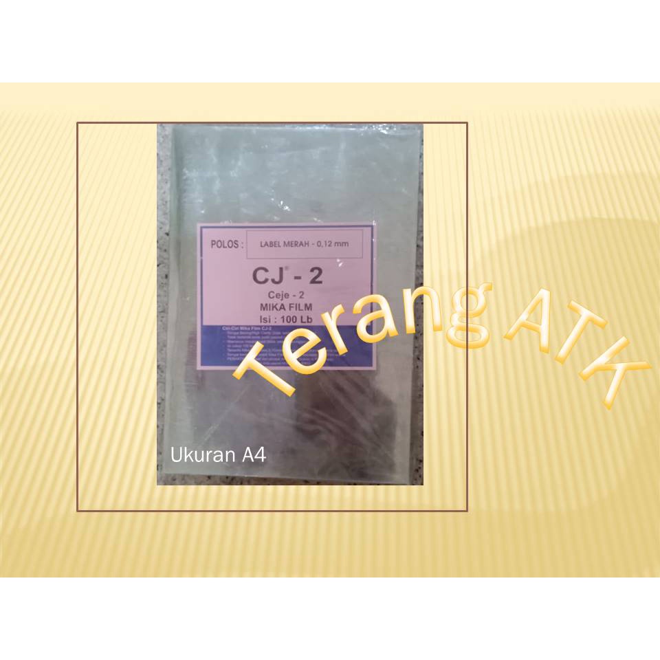 

Cover Mika Plastik Tebal 0.12 Micron [Isi 100 Lembar] Merek CJ-2