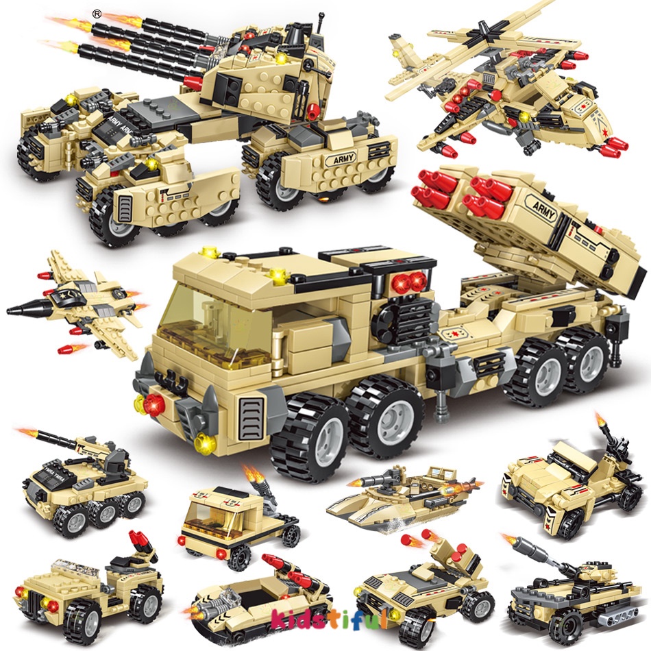 Mainan Anak Laki Laki Tank WW2 772Pcs Tentara Tangki