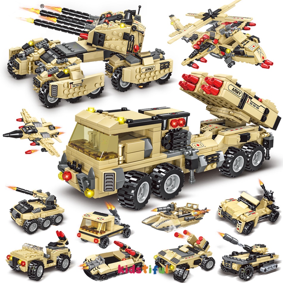 Mainan Anak Laki Laki Tank WW2 772Pcs Tentara Tangki