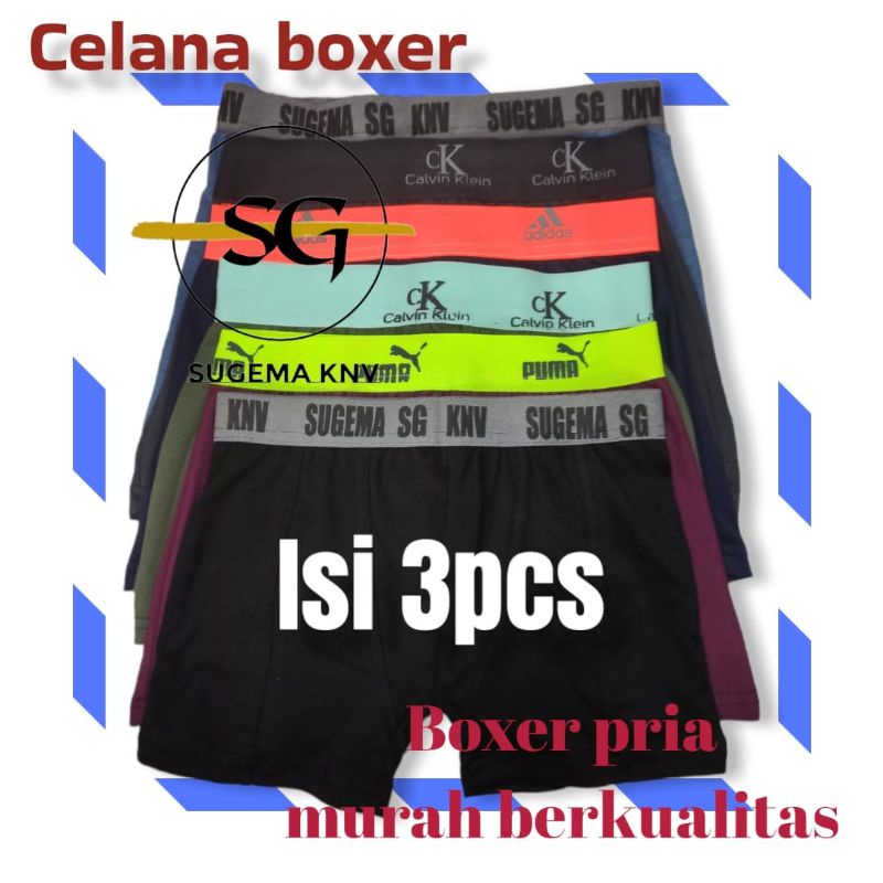 celana dalam pria boxer Isi 3pcs