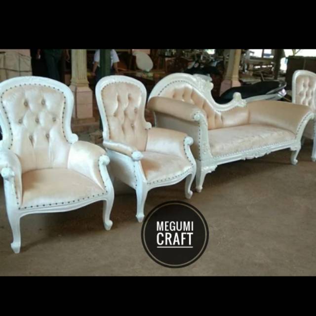 Kursi pelaminan sofa pengantin pernikahan mebel Jepara