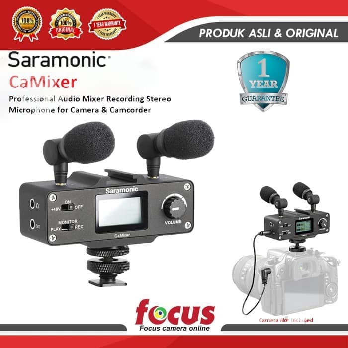 Saramonic CaMixer Audio Mixer Stereo Mic Microphone for Camera