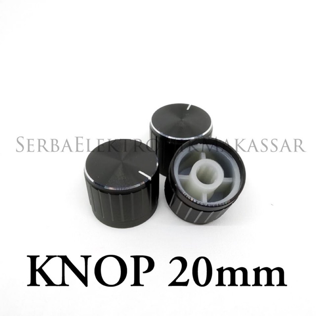 Knop Potensio 20mm Hitam