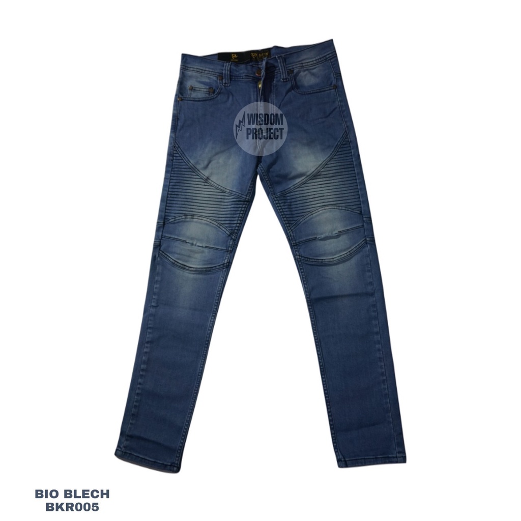 Wisdom - Celana Jeans  Bikers Bio Bletch Full Ripped Premium Softjeans Stretch Skinny