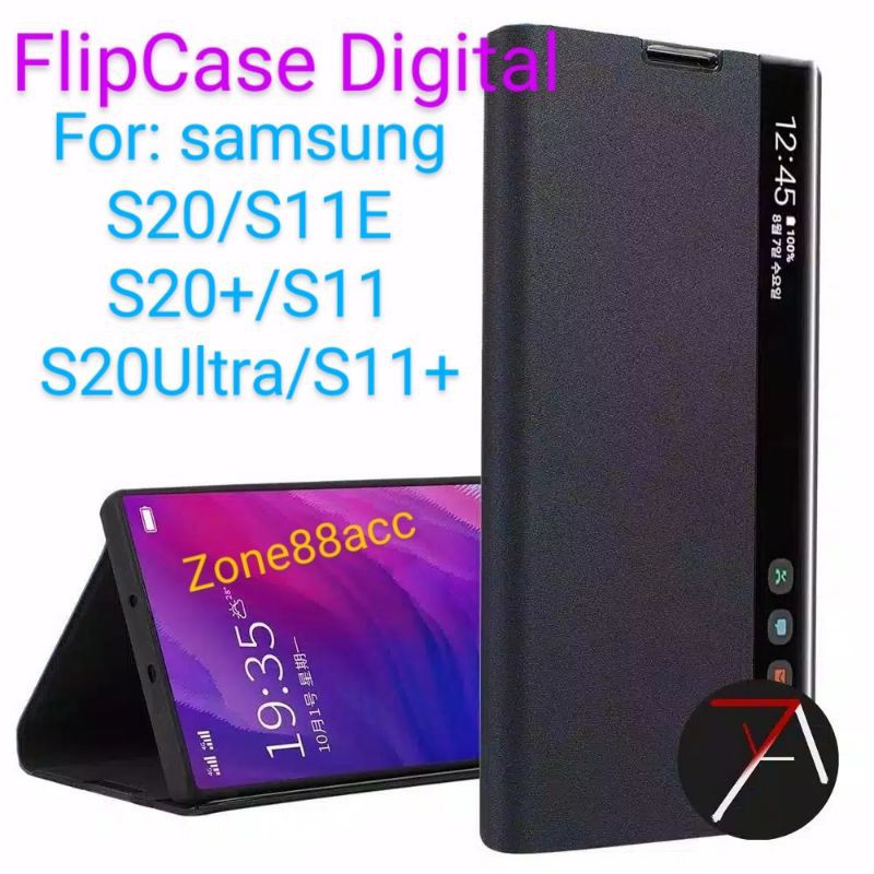 Flip Cover Case Digital Samsung S20 S20Plus S20Ultra S11 S11e Plus Sarung Softcase Casing Standing