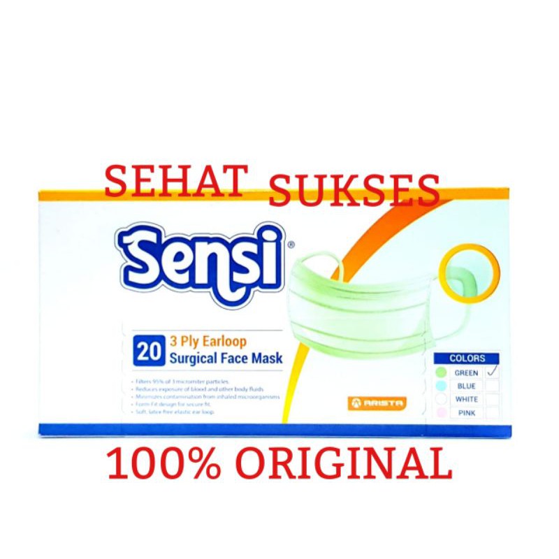 MASKER SENSI 3PLY EARLOOP - ISI 20PCS