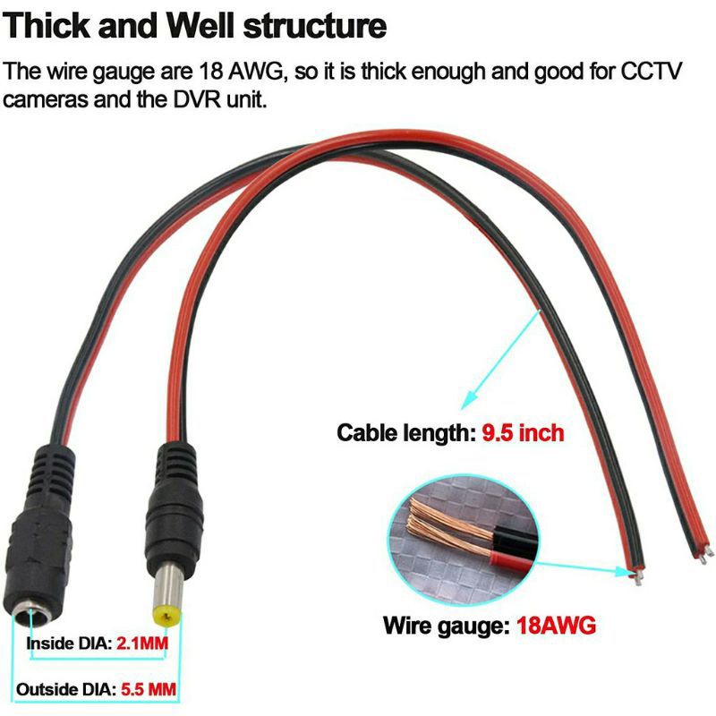 Kabel Jack DC MALE / FEMALE  Cctv Adaptor soket Jek DC Male-Female