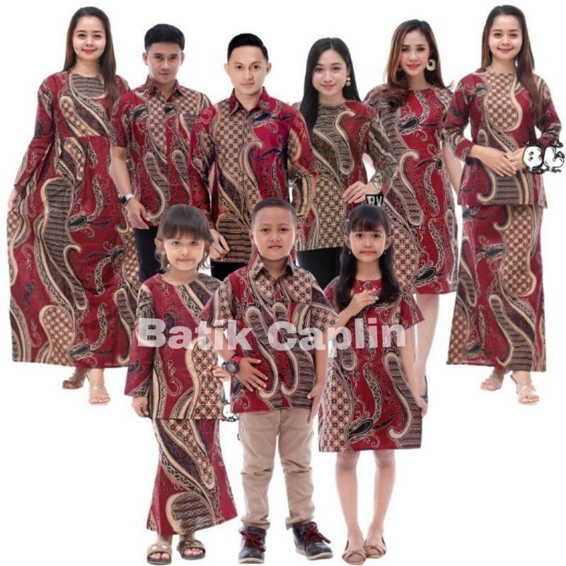 BAJU BATIK COUPLE KELUARGA sania ruflle ori ndoro jowi motif banyumili abang