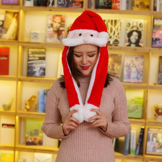 Bunny Hat model Santa Claus LED dan lampu topi natal merry christmas UNISEX cosplay Tiktok