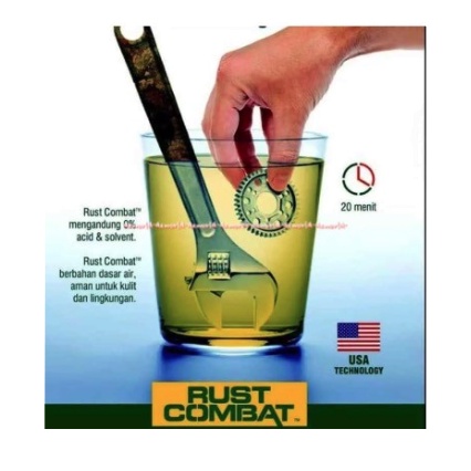 Rust Combat 1L Cairan Penghilang Karat Sekali Rendam Karatan Penghilang Rast Kombat Rus Combat 1 Litter Karat Besi Stainless 1Liter