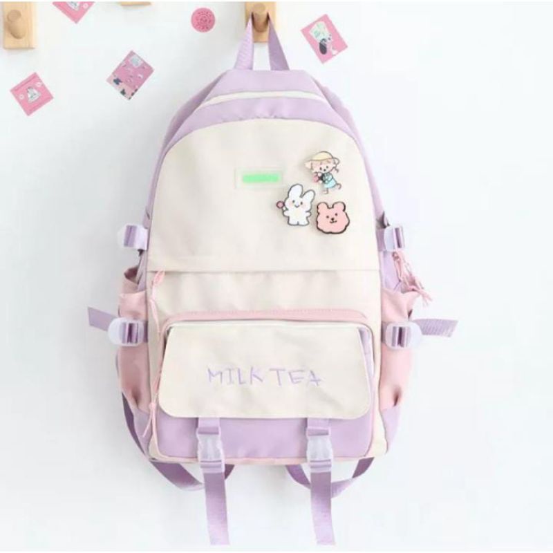 Tas Ransel Wanita Terbaru 2022 Wanita Lucu Bordir Ransel Harajuku Panelles Sekolah Ransel Wanita Korea Ins Mahasiswa Tas Sekolah untuk Anak Perempuan Sederhana {BISA BAYAR DI TEMPAT]COD/Tas Ransel Sekolah Wanita Remaja Fashion Trend Korea Tas Punggu