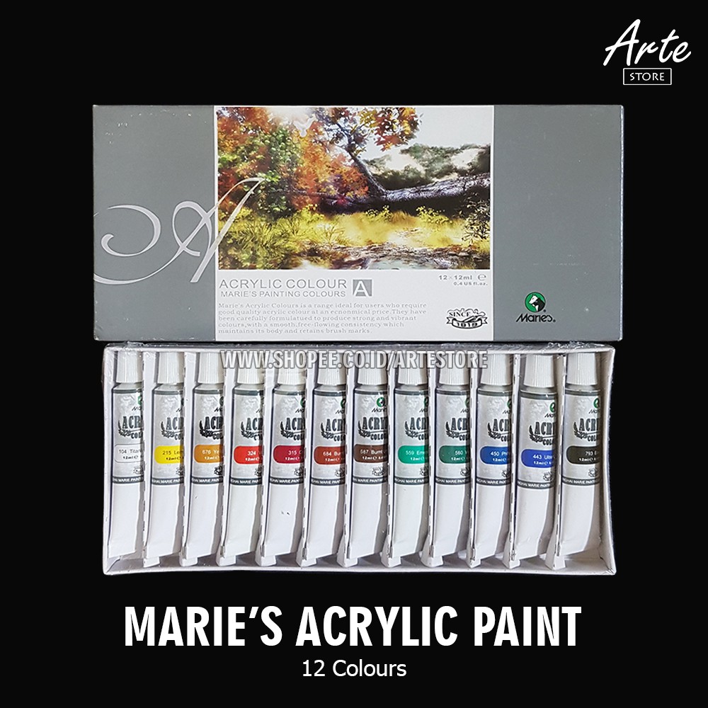 Cat Acrylic MARIES 12 Warna