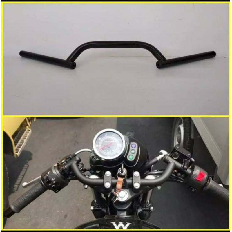 Jual Stang Stir Clubman Caferacer warna hitam atau crom Stir Custom