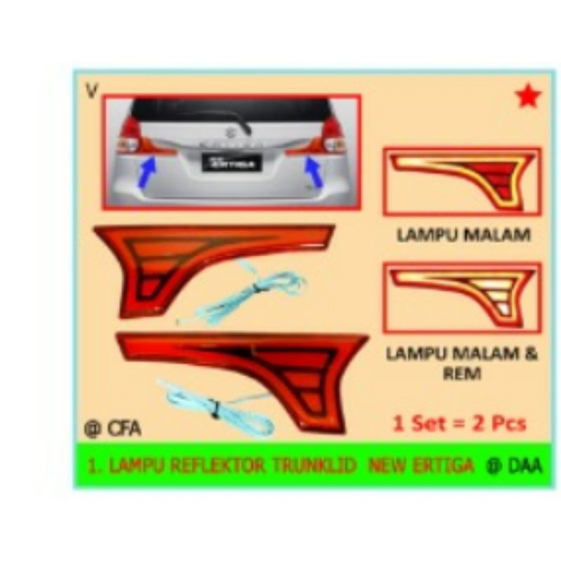 Lampu reflektor trunklid all new ertiga
