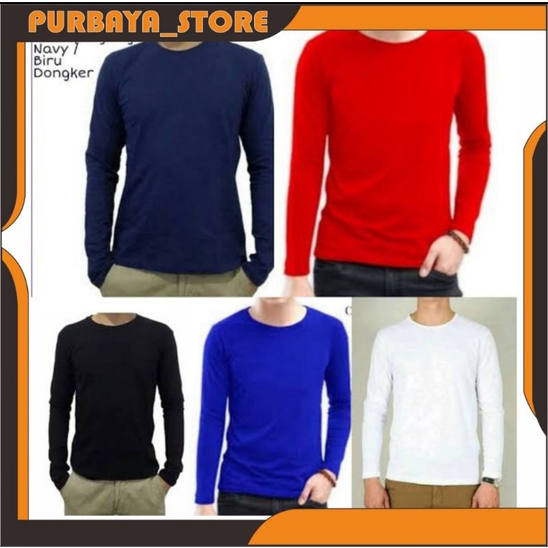 KAOS POLOS PRIA COTTON COMBED 30S/ LENGAN PANJANG/ O-NECK/ UNISEX