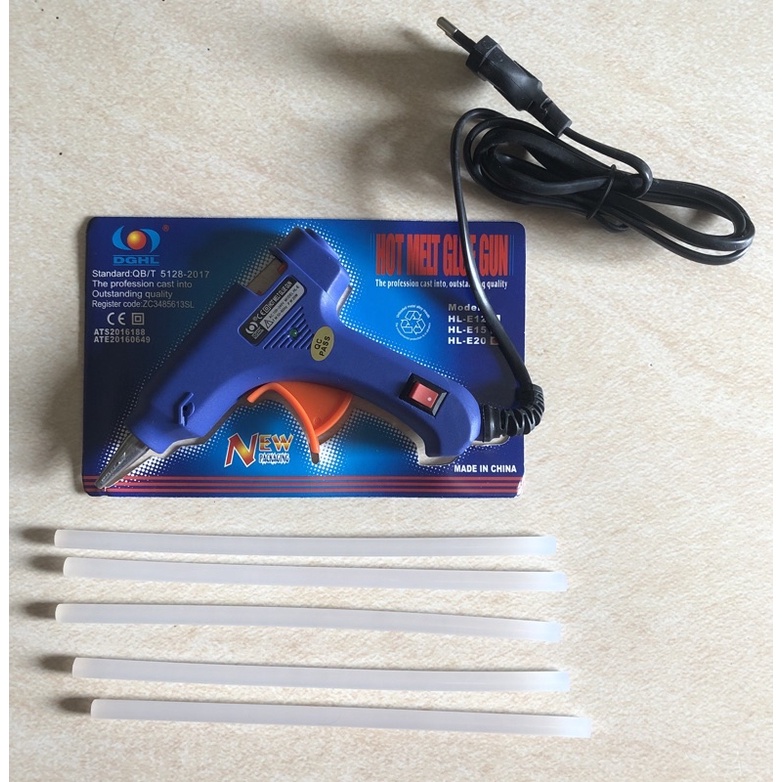 Hot melt glue gun DGHL 20 Watt + glue gun stik Refill 5 pcs