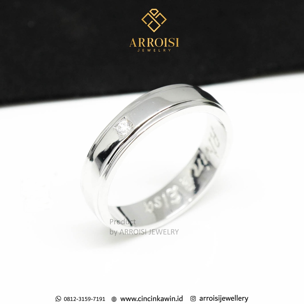 Cincin Tunangan Cincin Single Elegant Palladium 10% Jogja