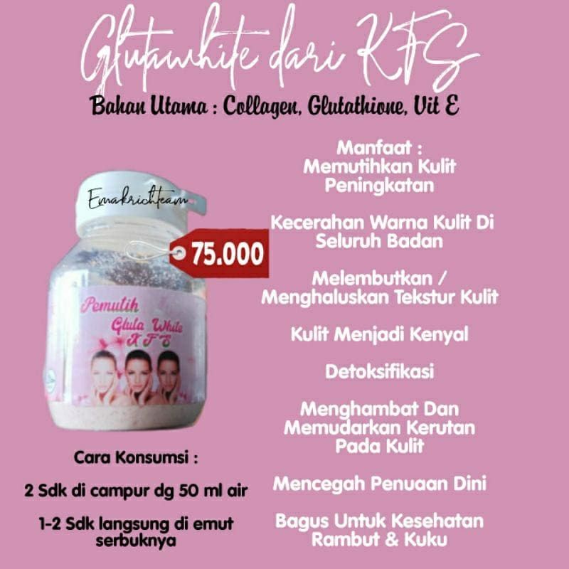 Susu Pemutih Kulit / gluta white kfs rahasia Kulit cerah secara menyeluruh