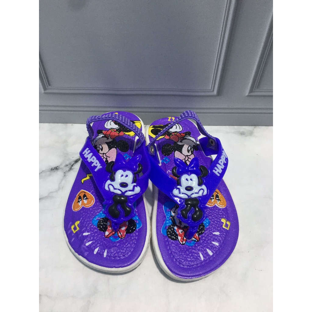 JJ-1816-Z6 Sandal Bunyi Cit Cit Anak Tali Elastis Karakter Mickey Mouse / Sandal Jepit Bunyi Import Ukuran 24-29