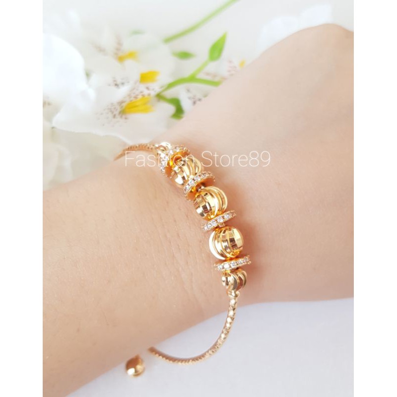 Gelang Bangle Dewasa Ring bola permata import xuping yaxiya bestquality bestseller lapis emas 18K