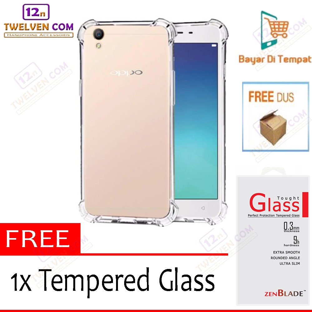 [FLASH SALE] Case Anti Crack Anti Shock Softcase Oppo A37 - Free Tempered Glass