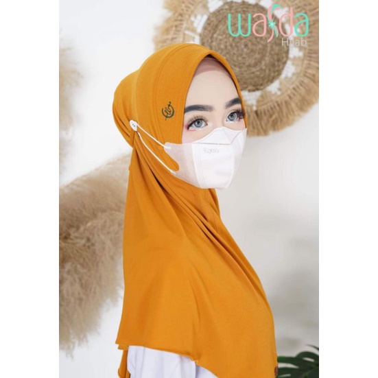 hijab ada kancing masker wafda