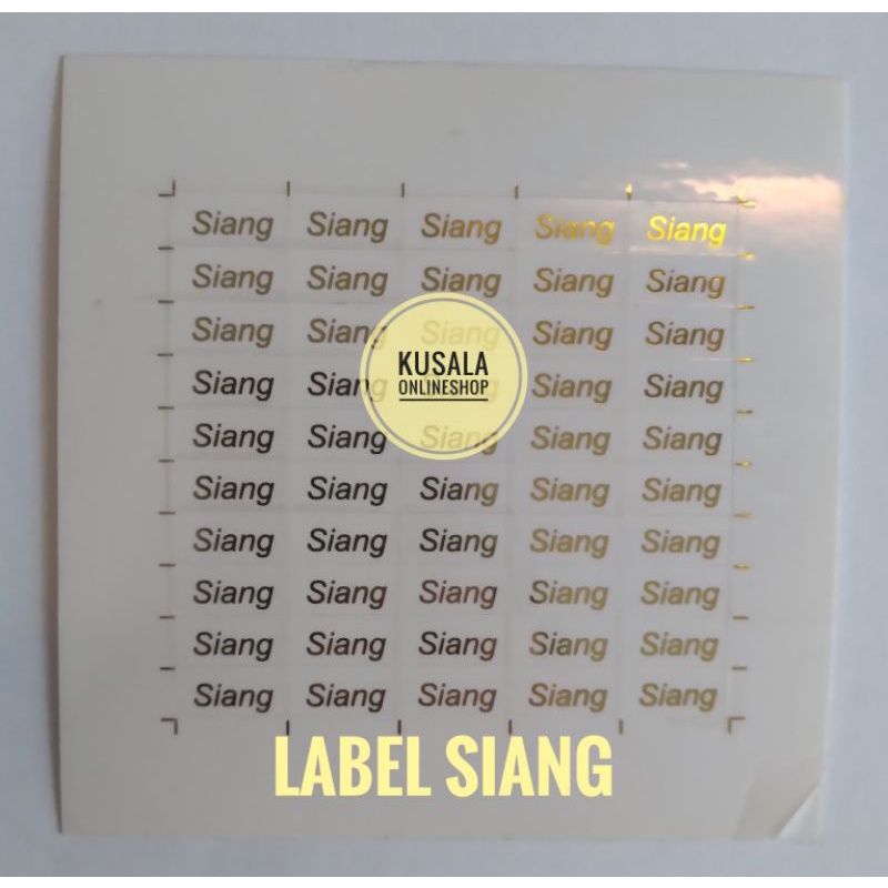 

Label siang warna gold/etiket cream/label cream