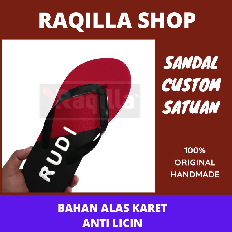 Sandal Custom Satuan Nama Suka-Suka Bebas Buat Nama Sendiri CUSTOM NAMA BEBAS SANDAL JEPIT