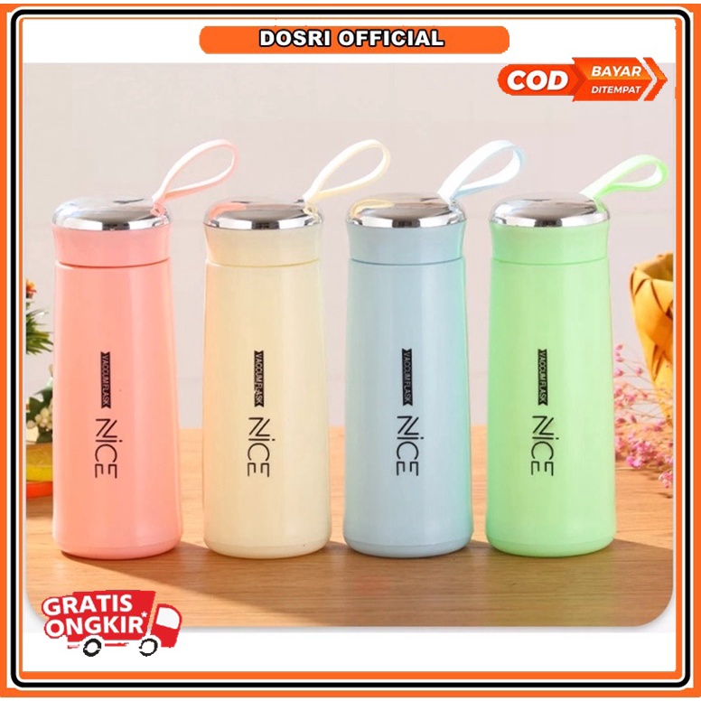 [BISA COD] BOTOL KACA TERMURAH/ BOTOL MINUM KACA NICE BELING / TERMOS NICE IMPORT 400ML