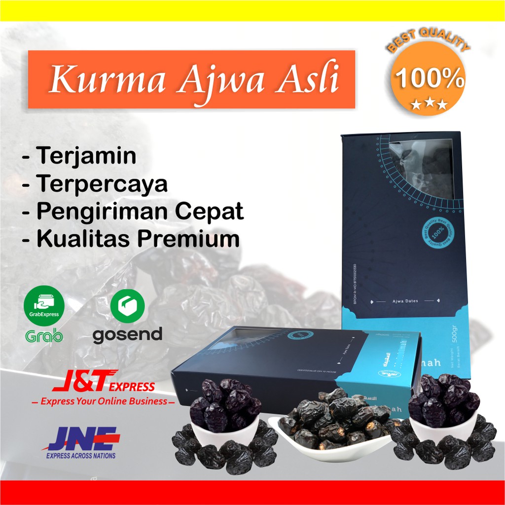 

[500gr] Kurma Ajwa 100% Kualitas Premium Bonus Air Zam Zam Bisa COD