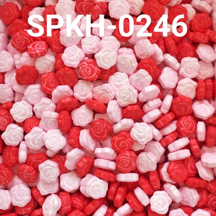 

SPKH-0246 SPRINKLES SPRINKLE SPRINKEL 500GR BUNGA MAWAR MERAH PINK HEMAT