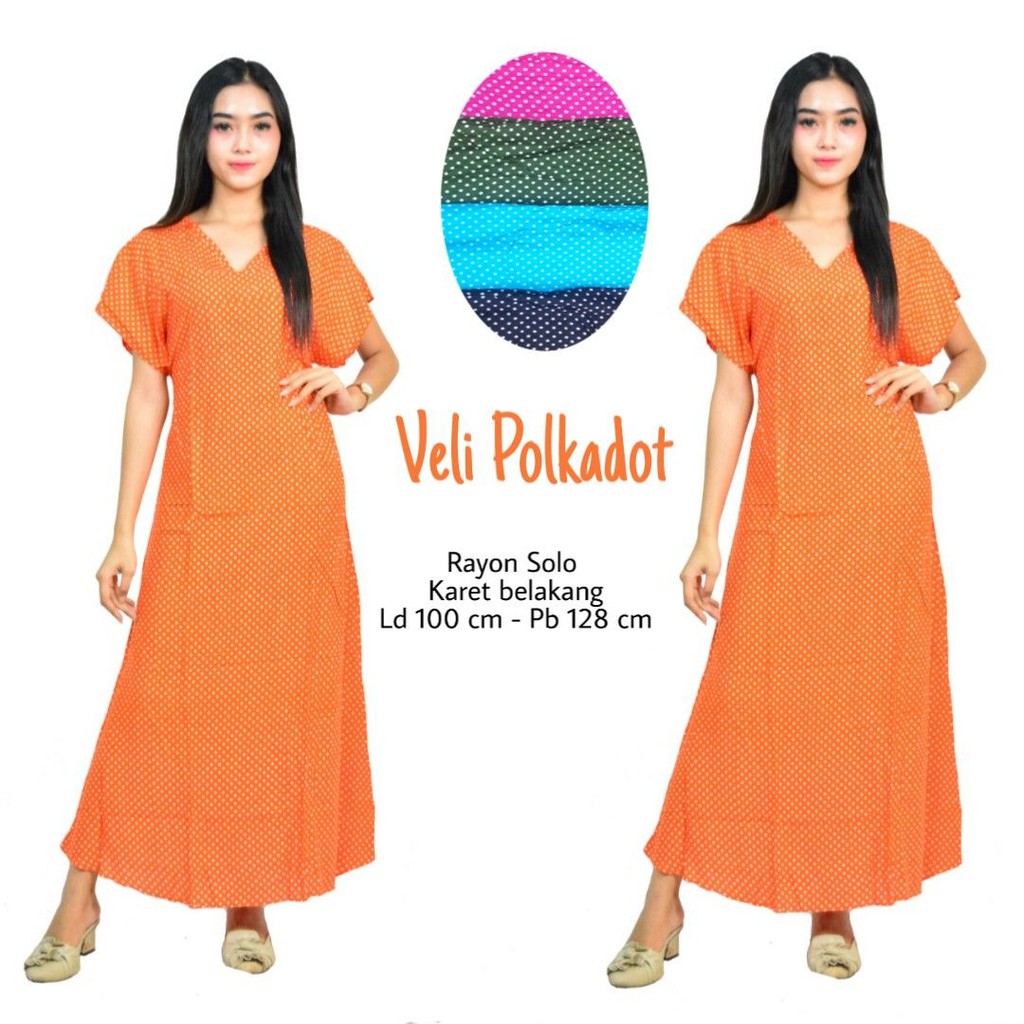 Daster Wanita Veli Panjang Kekinian Bahan Rayon Ld 100